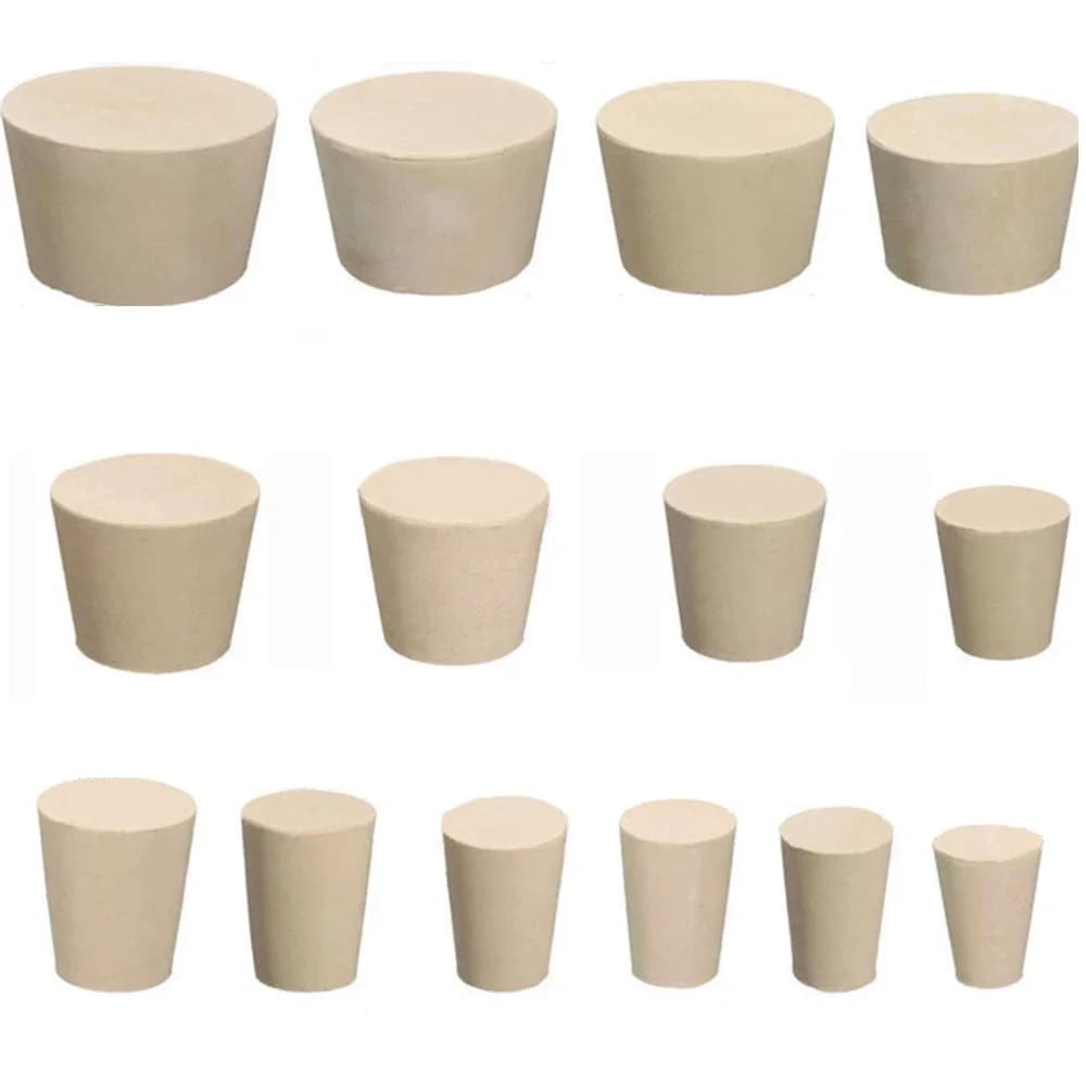 2Pcs 8mm-62mm Tapered Solid Rubber Stopper Plug Pipe Laboratory Test Tube Bungs Seal 15 Assorted Sizes #000 - #12