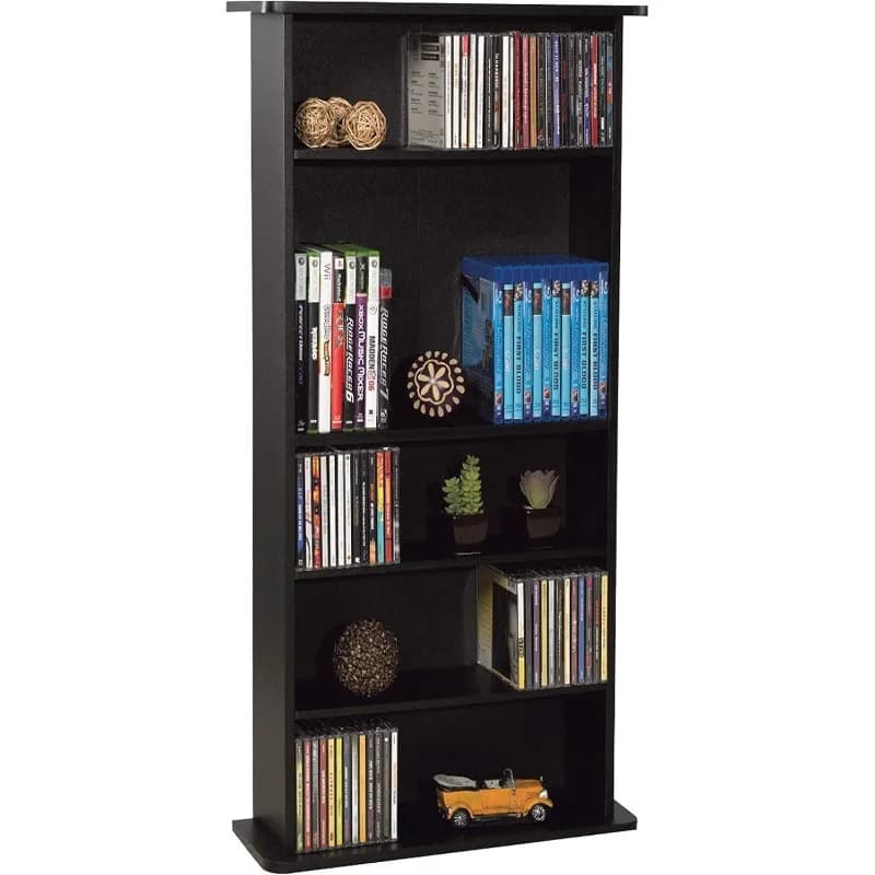 Drawbridge Media Storage Cabinet - Organize optical media, up to 240 CD, or 108 DVD, or 132 BD/Video Games, Adjustable Shelves