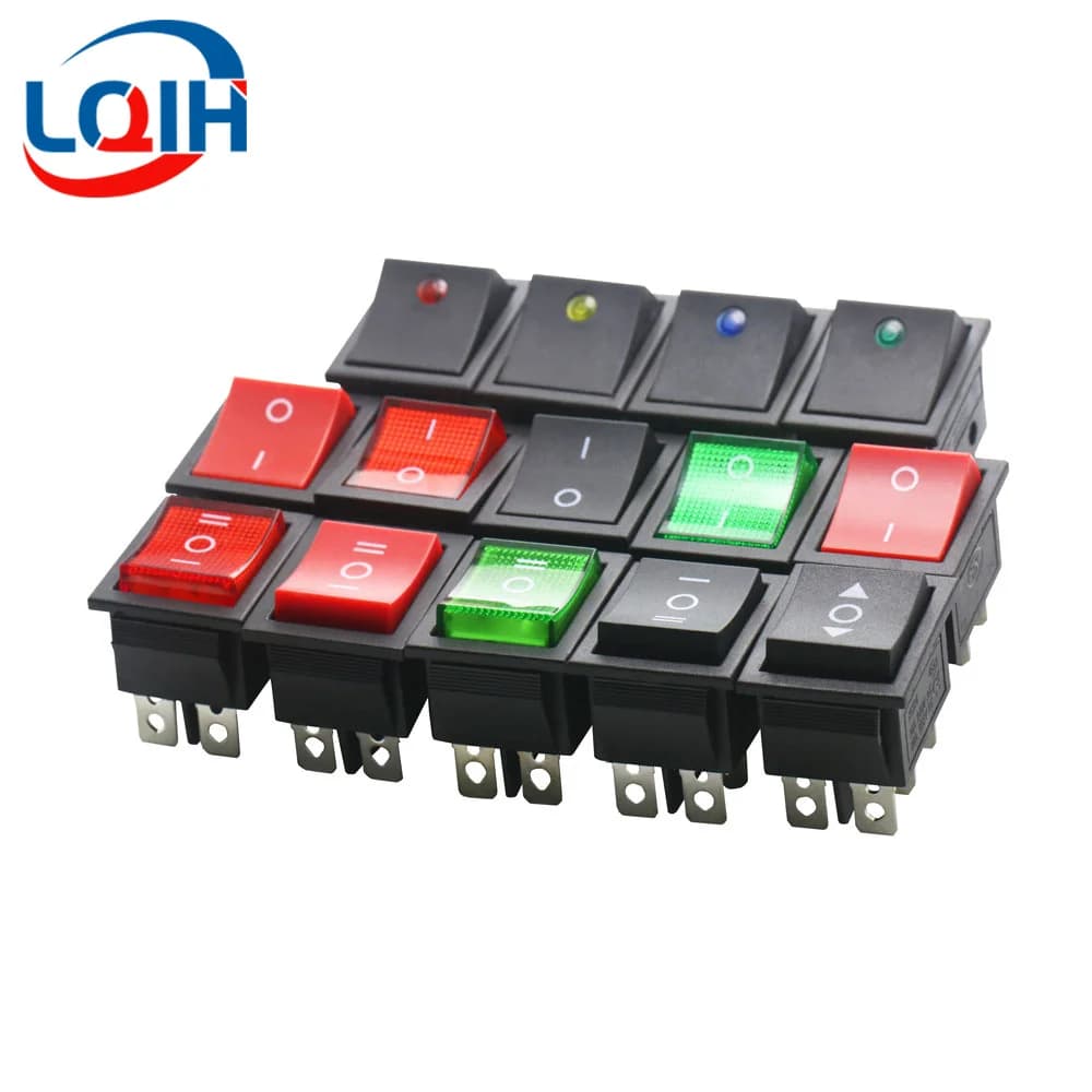 2PCS KCD4 Rocker Switch ON-OFF 2 Position 4 Pins / 6 Pins Power Switch 2 Position 16A 250VAC/ 20A 125VAC Ship Type Switch
