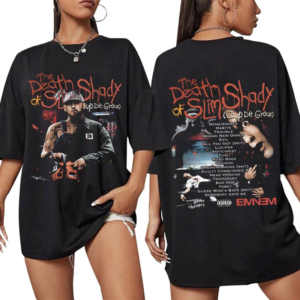 Hot Rapper Eminem New Album The Death of Slim Shady T Shirt 2024 Men Women Clothing Fashion Harajuku T Shirts Cotton T-shirts