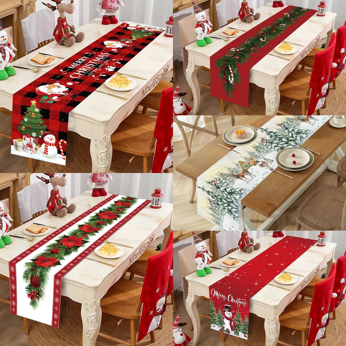 Christmas Table Runner Merry Christmas Decorations For Home 2025 Tablecloth Navidad Noel Kerst Xmas Gifts New Year 2026 Natal
