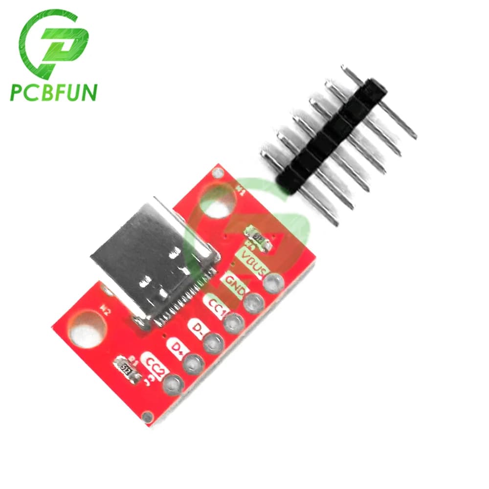 USB 3.1 Type-C Connector Socket 16 Pins Female Test PCB Board Adapter for Data Transfer Power Adapter Board Module 2.54mm
