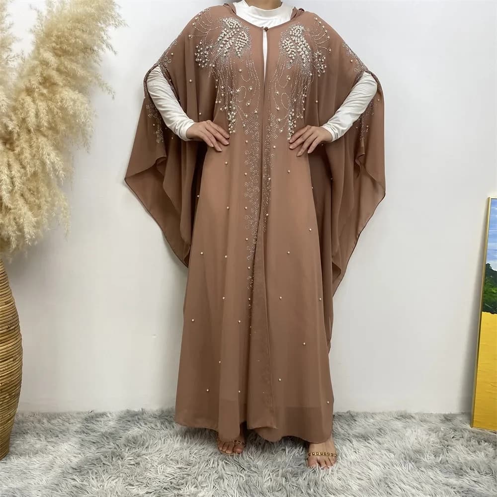 Abayas For Women Dubai 2025 Muslim Fashion Chiffon Open Abaya African Robe Femme Musulmane Islamic Clothing Oversized Maxi Robe