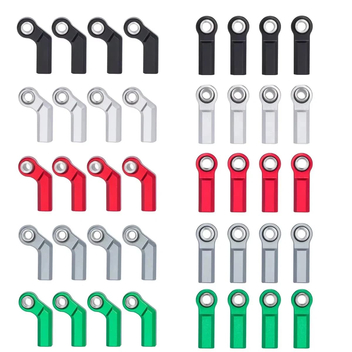 4pcs M4 Aluminum Chassis Link Steering Rod Straight Rod Ends/Bend Rod Ends for 1/10 RC Crawler SCX10 TRX4 Capra VS4-10 Wraith