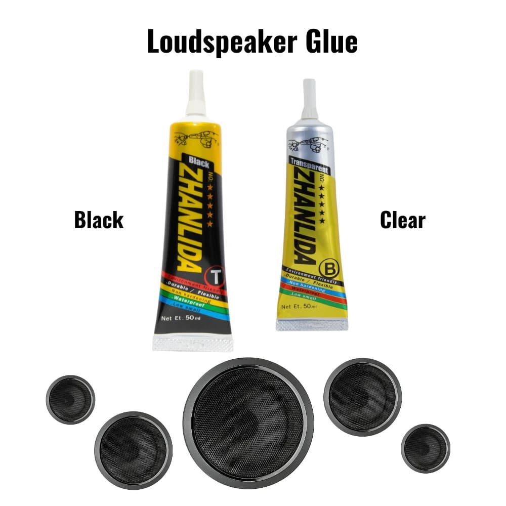 Loud Speaker Repair Glue Foam Side Dust Cap Rubber Edge Cone Basin Strong Adhesive 15/50/80ML Black / Transparent
