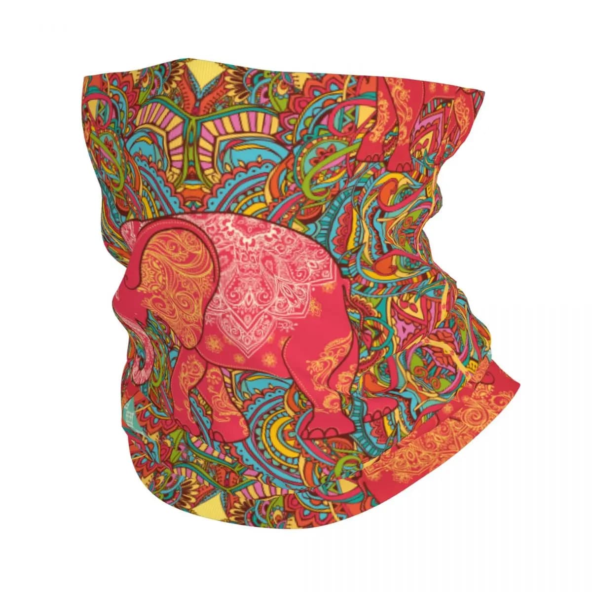Pink Elephant Thin Bandana Neck Gaiter Elephant Art Wrap Scarf Headband Neck Cover