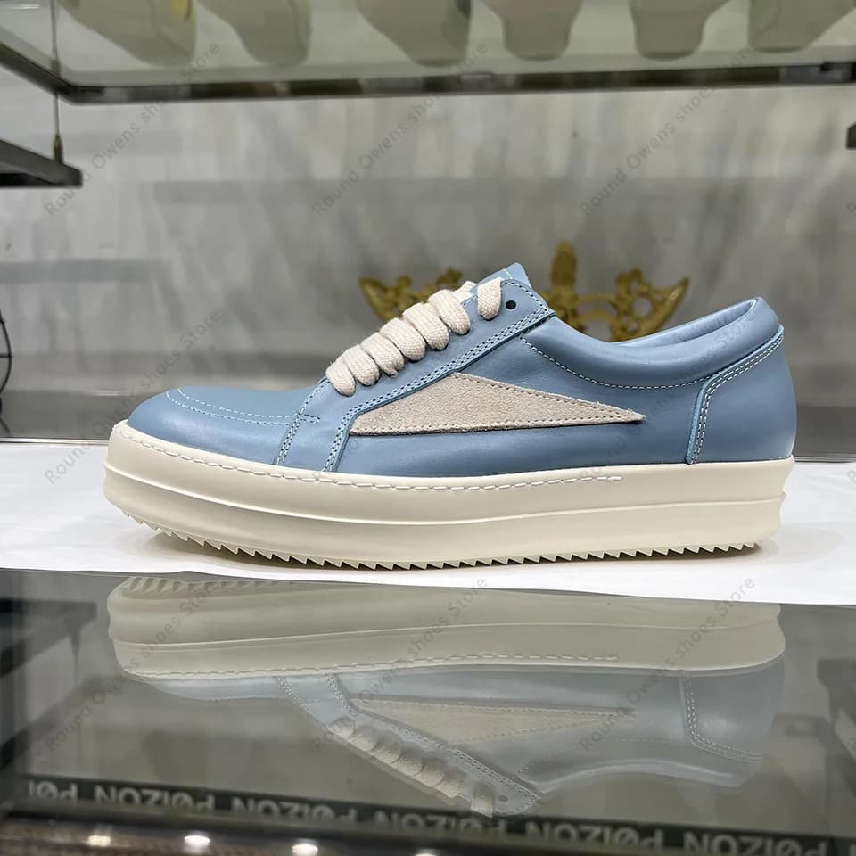 Dunk Blue Low Top Quality Casual Shoes Men Genuine Leather Hip-hop Rock Women Lace Up Ro Original Platform Flat Luxury Sneakers