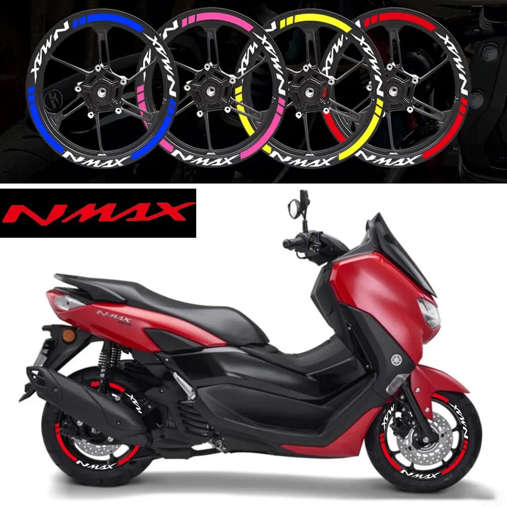 Motorcycle Wheel Hub Sticker Scooter Rim Stripe Decals Motor Bike Accessories for YAMAHA NMAX N Max N-max 155 125
