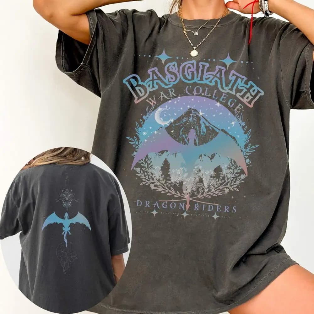 Retro Basgiath War College Fourth Wing Comfort TShirt Book Lover Gift Unisex Tee Cotton Shirt Fantasy Apparel Y2K Top Streetwear