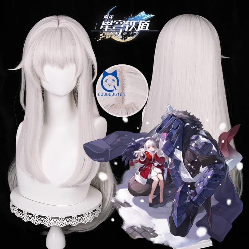 Honkai: Star Rail Game Clara Cosplay Wigs Long Synthetic Straight White New Arrival Hair Heat Resistant Wig for Party Comic Con