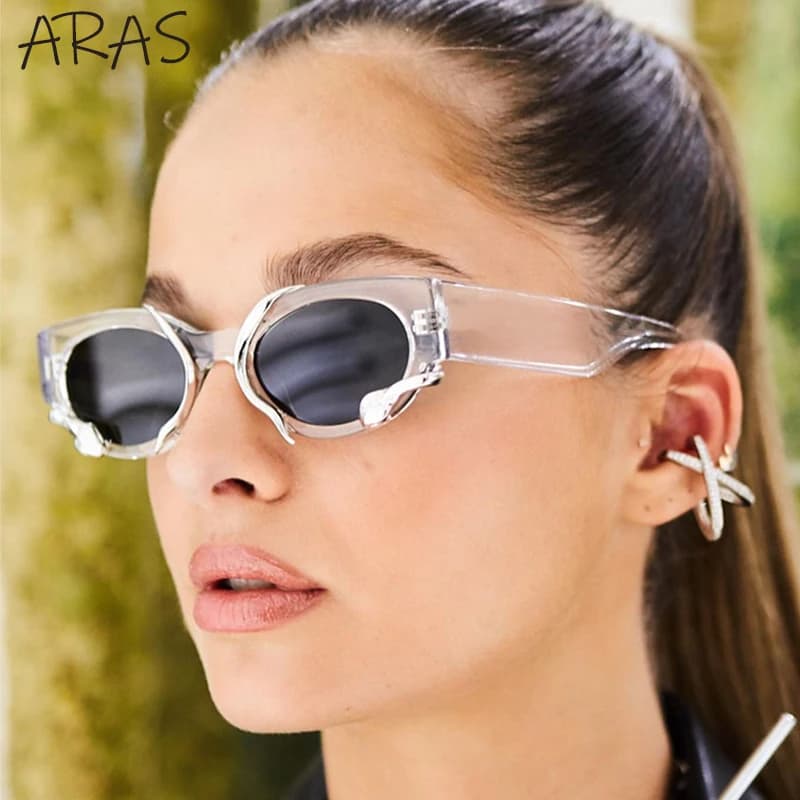 Steampunk Sunglasses Women Fashion Punk Rectangle Sun Glasses Men Trend Luxury Brand Designer Small Frame Eyewear Snake Shades