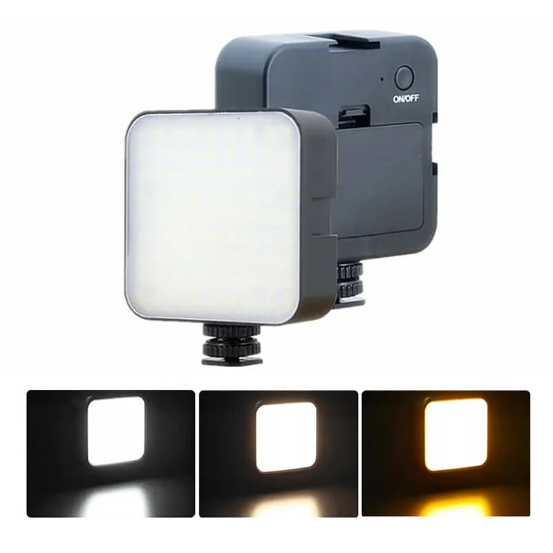 LED Video Light Portable Photography On-Camera 6500K Bi-Color lighting Cold Shoe for Sony DSLR Camera Camcorder Gopro Vlog Fill