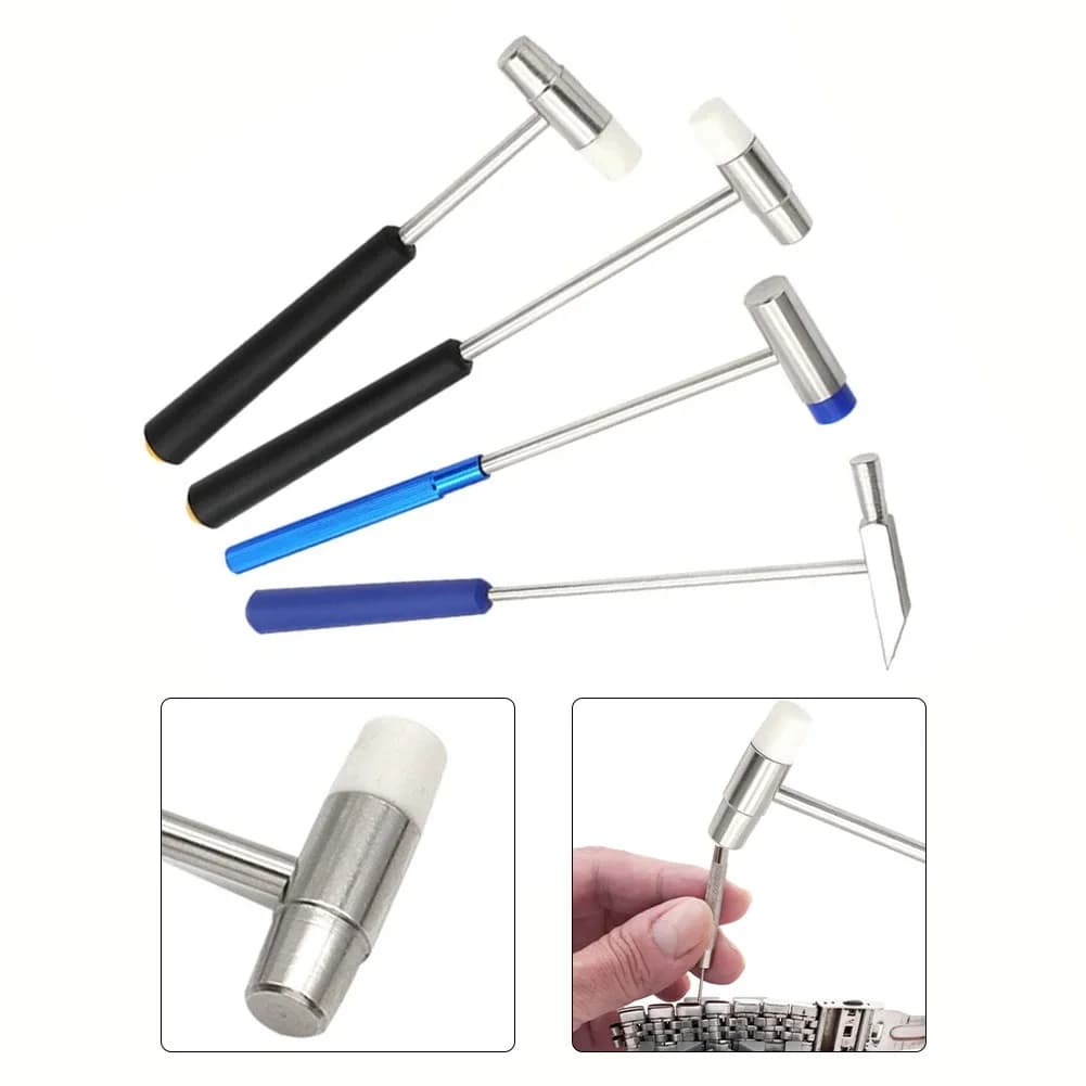 1pc Mini Hammer Repair Tool Metal Rubber Hammer Double Head Portable Hammer For DIY Jewelry Watch Repair Hand Tools