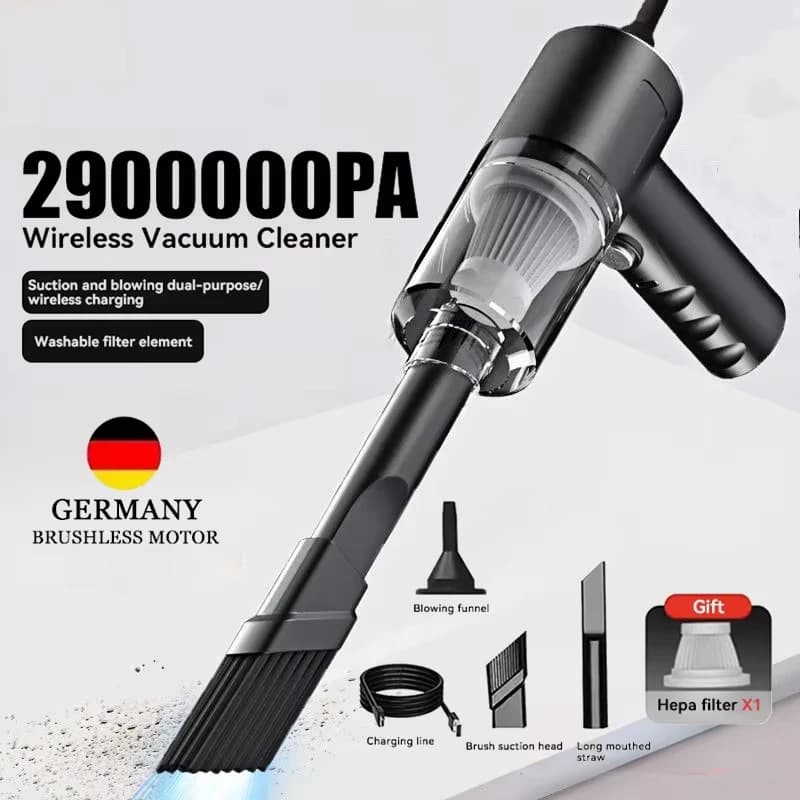 New 2900000PA 120w Car Vacuum Cleaner Wireless Super High Powerful 3 in 1 Wet Dry Dual Use Portable Handheld Vacuum Cleaner
