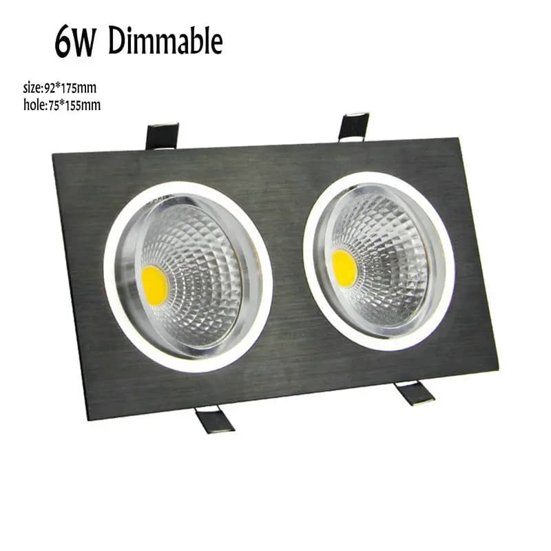 1Pc Dimmable 12W 220V Recessed Double Head Cob Downlight Led Ceiling Down Light Lamp Spot Lam