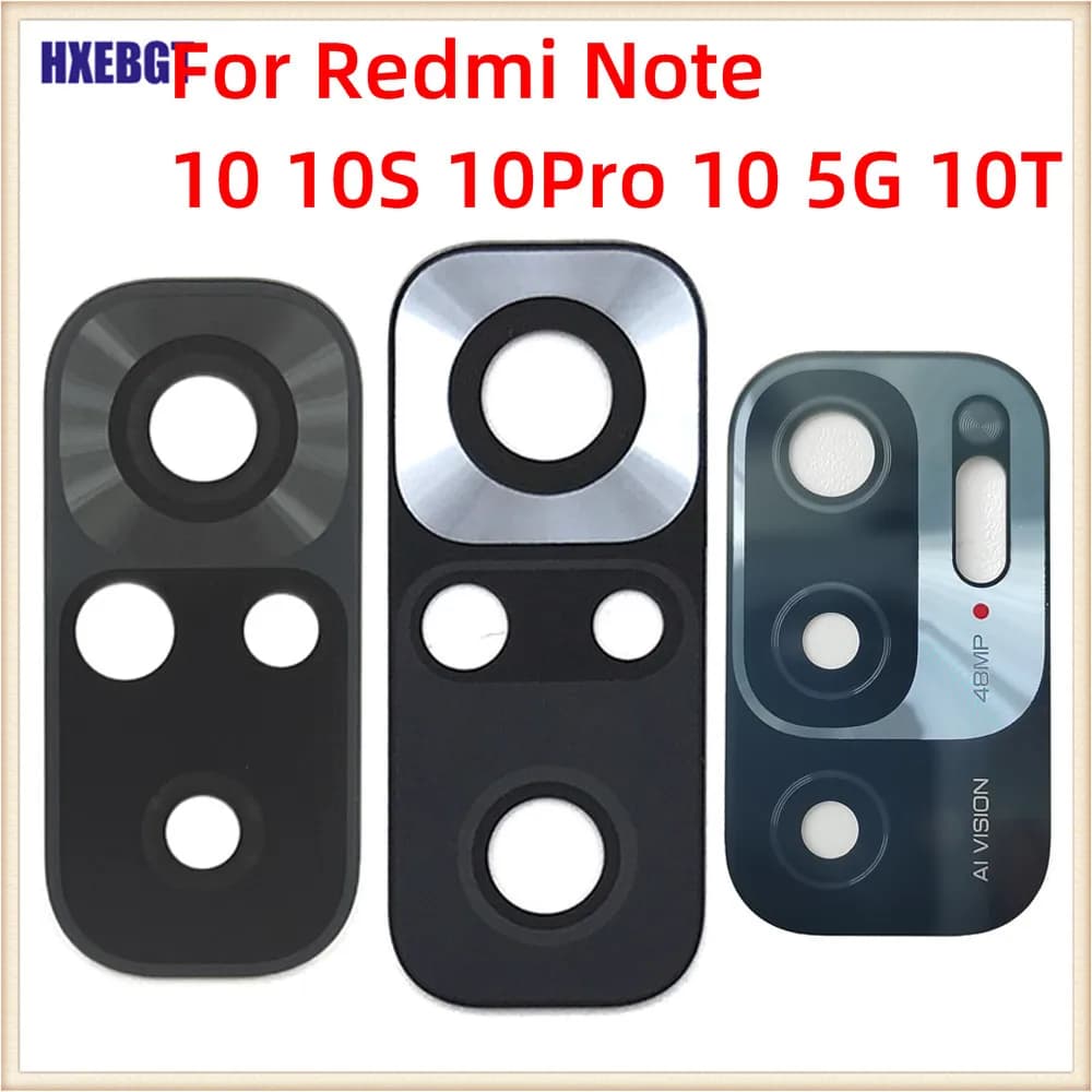 Back Camera Glass Lens For Xiaomi Redmi Note 10 , 10S, 10 Pro , 10 Pro Max,10T , 10 5G   Main Camera Glass Cover With Sticker
