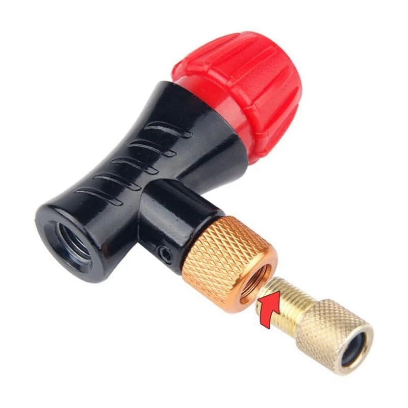 Bicycle Air Pump Valve Head Inflator Adapter CO2 Gas Pump Head Fast Inflatable Bike Inflator Head Compatible For Presta Schrader