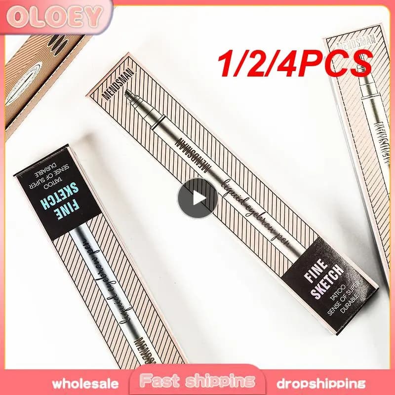 1/2/4PCS Waterproof Natural Eyebrow Pen Four-claw Eye Brow Tint Makeup Liquid Eyebrow Pencil Brown Black Eyes Korean Cosmetics