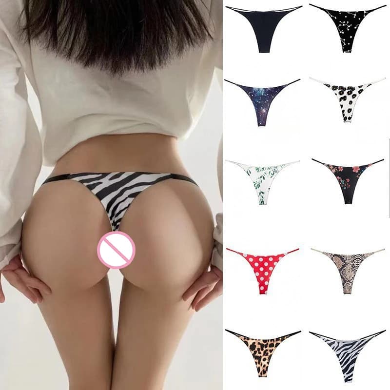 Women Seamless Thongs Sexy Low Waist Bikini Panties Female Traceless Underpants Ladies Solid Color T-back S-2XL