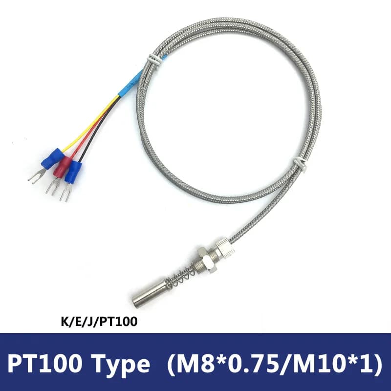 Pt100 end face thermal resistance, high temperature resistance, waterproof, threaded fixed surface flat temperature sensor 420°C