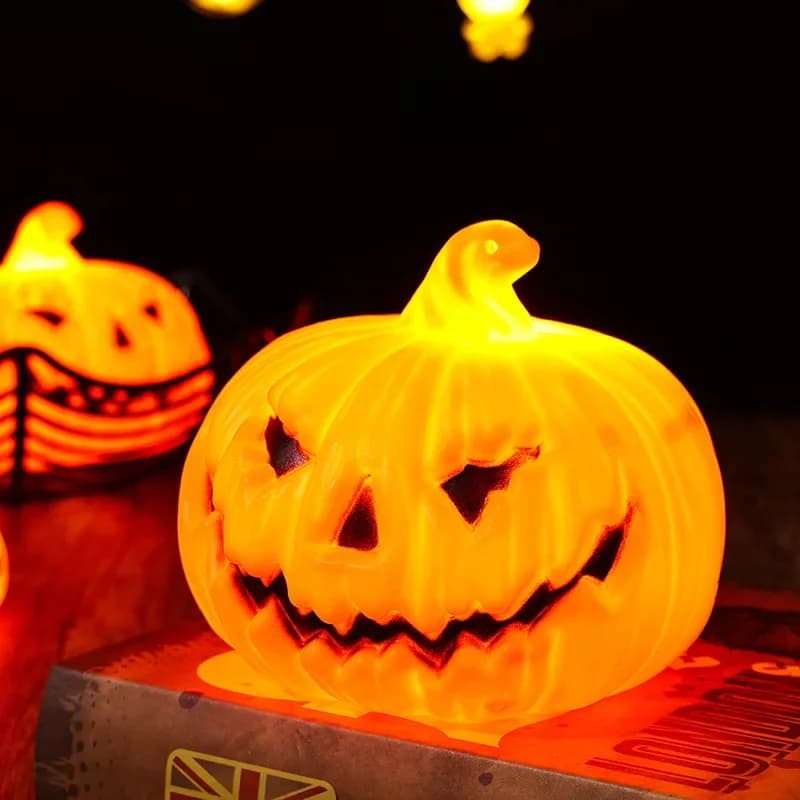 Halloween Pumpkin Electronic Lantern Night Lights Party Decor Pumpkin Lamp Festival Lantern Ornament Trick or Treat Decorations