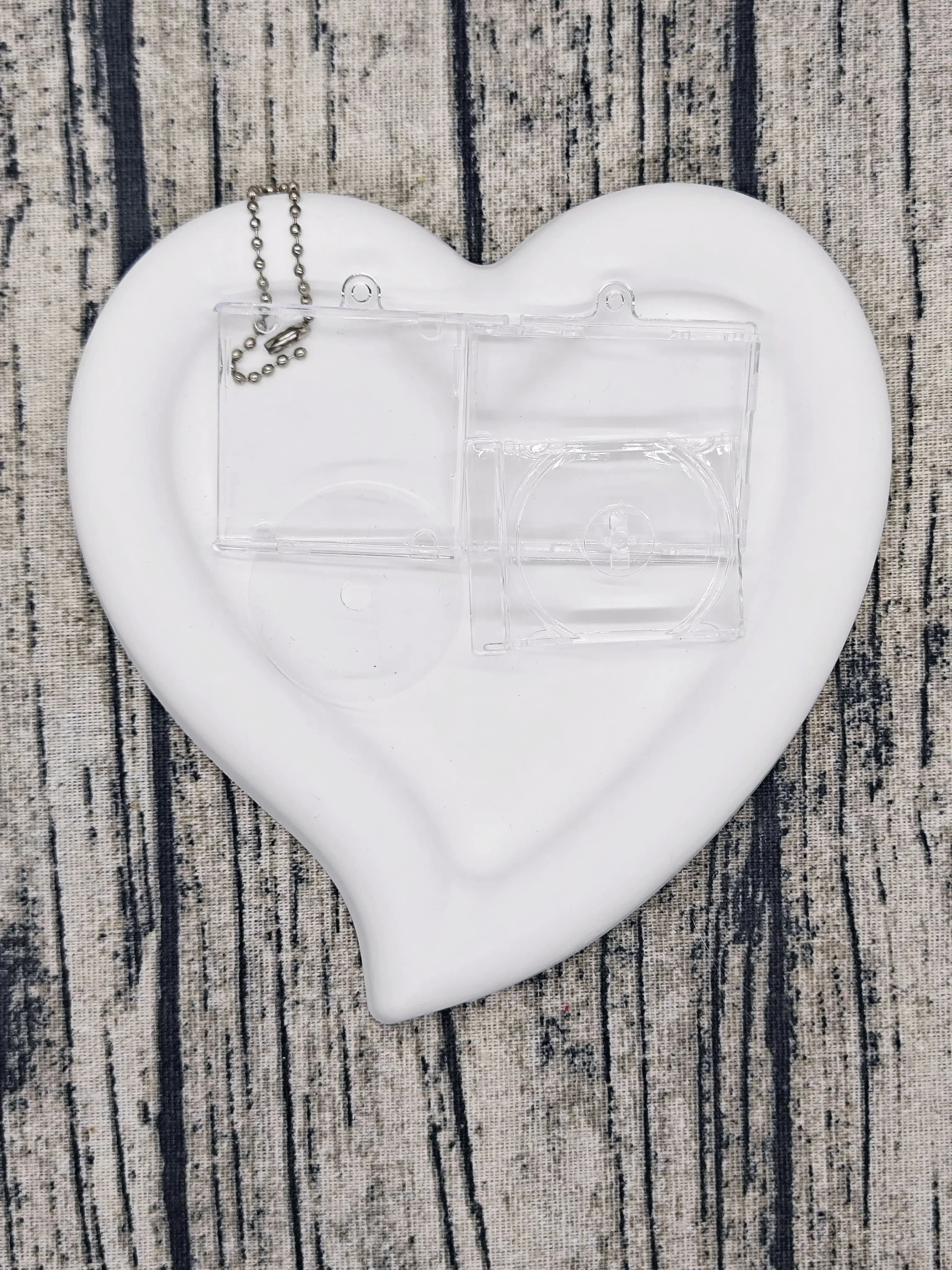 1pcs Custom Mini Album CD  Blank Case for DIY Keychains with NFC Smart Backpack Hanging Decor Chain/Clip