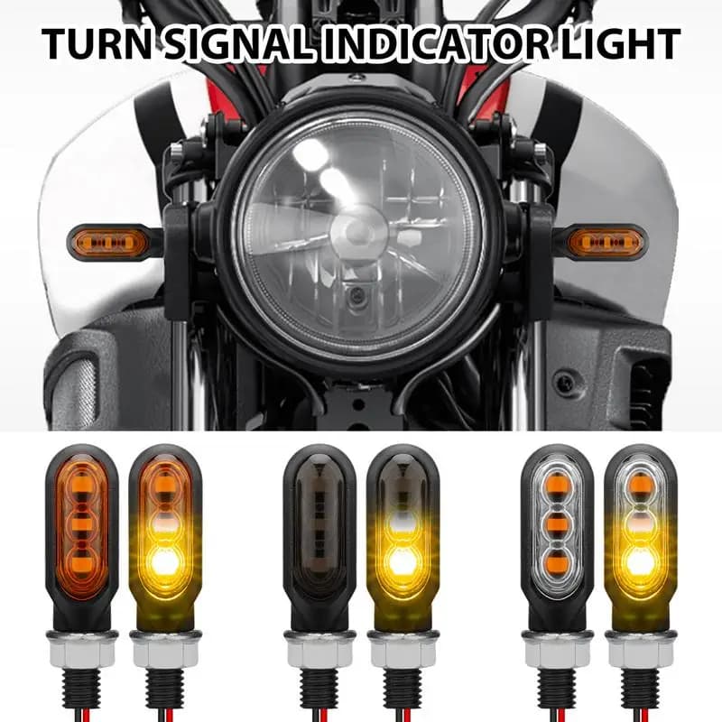 2PCS Motorcycle Led Turn Signals Directional Indicators Flashing Rear Tail Brake Flasher Light Stop Signal Light Motorcycle Lamp