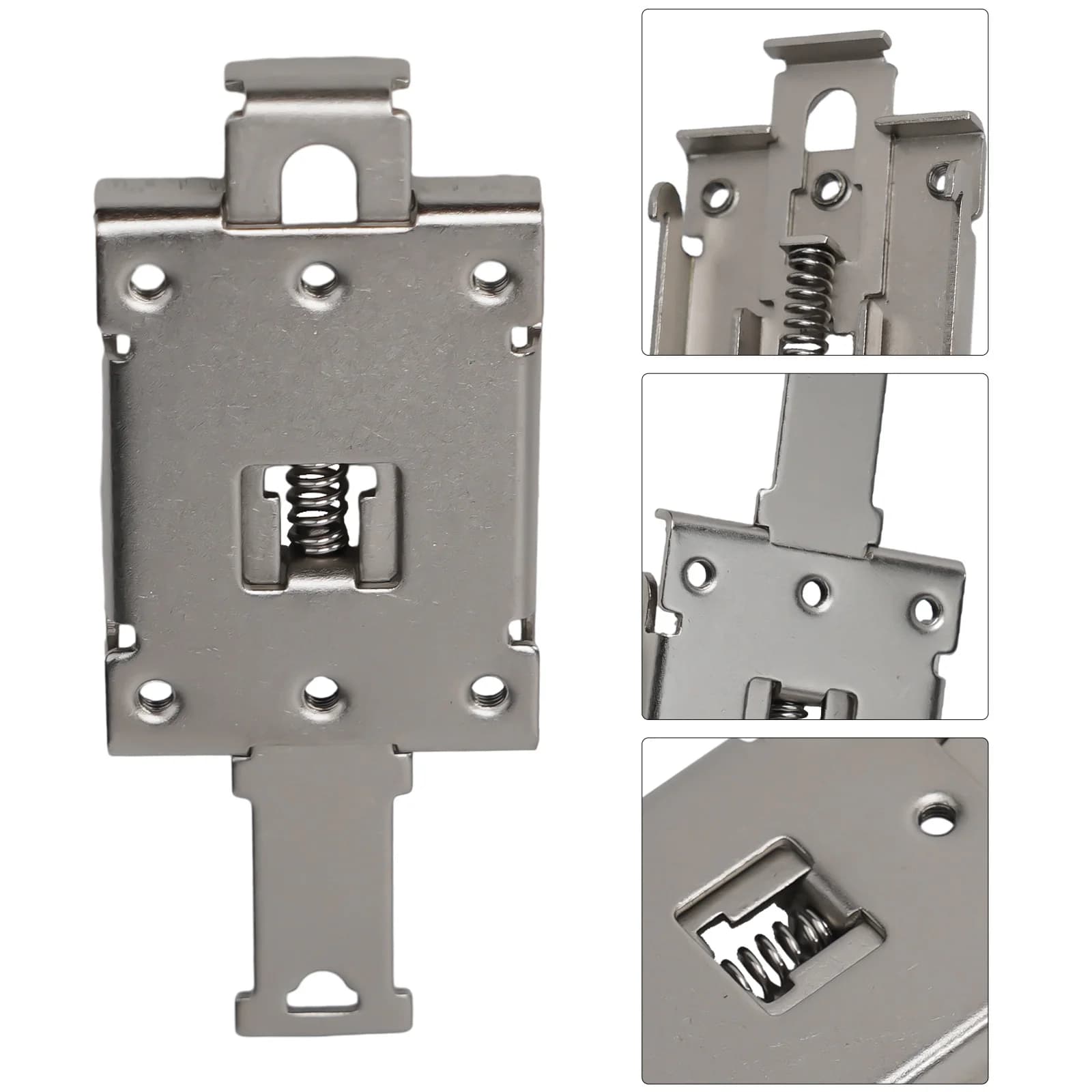 DIN 35mm Solid State Relay Mounting Bracket Fixed Power Switch Guide Rail Buckle 110.5mm Length Holes 6 For Electronic Parts