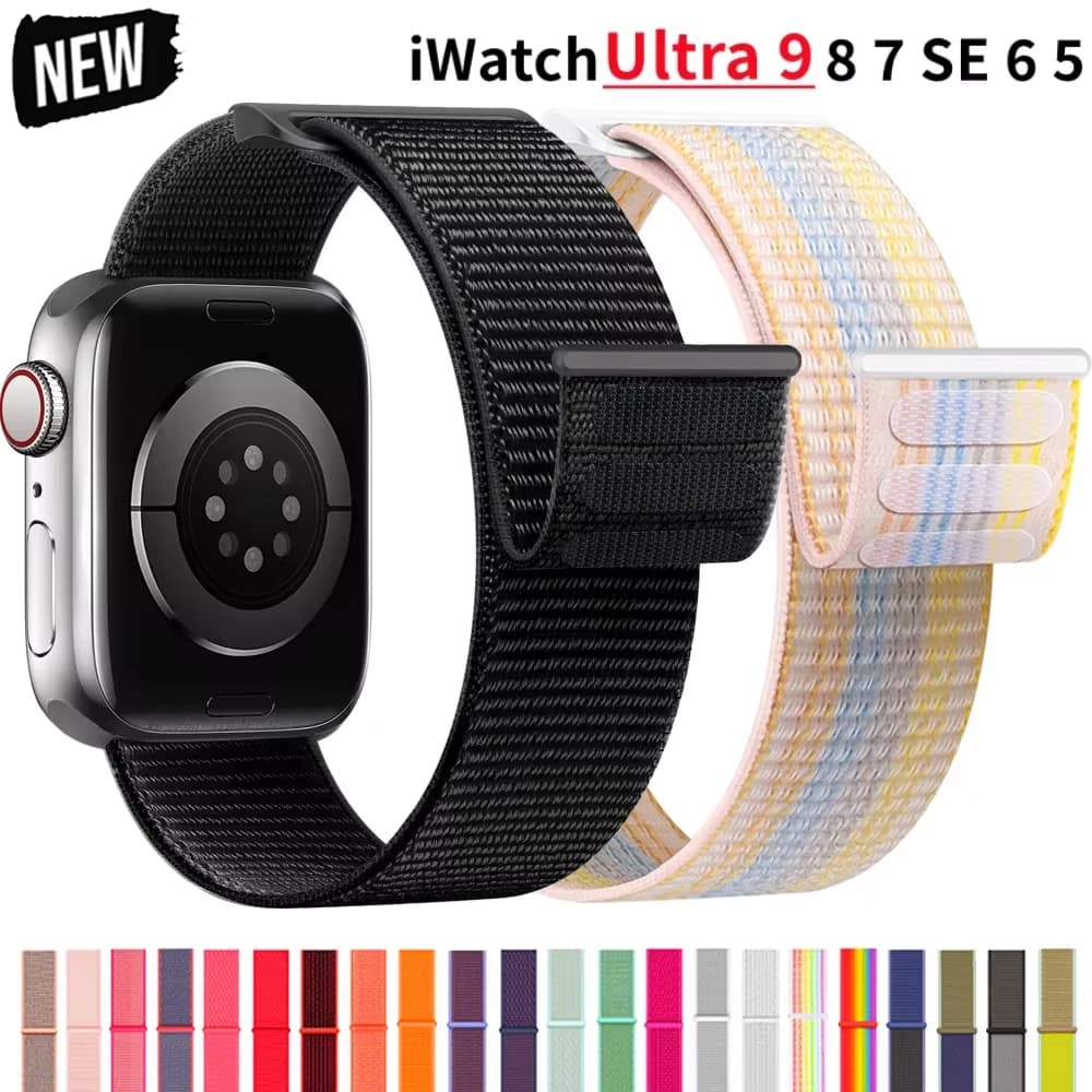 Nylon Strap for Apple Watch 10 42 46mm Ultra2 Serie 9 8 7 SE 6 5 3 49mm 45mm 44mm Bracelet for IWatch 42MM 41MM 40mm 38 Correa