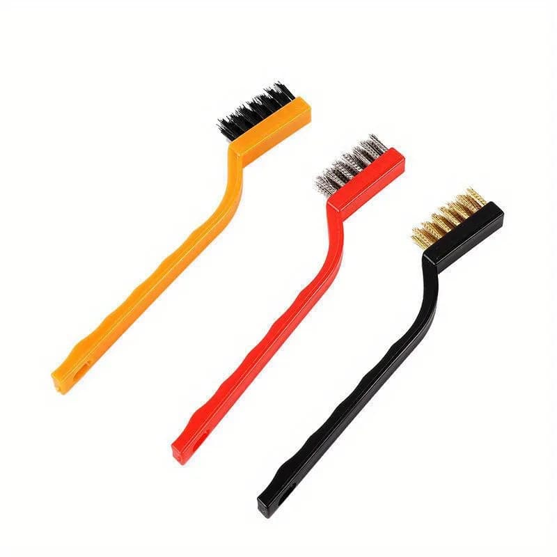 3pcs Japanese-Inspired Gas Stove Cleaning Brushes - Versatile Kitchen & Bathroom Scrubbers For Range Hoods, Floors, Furniture -