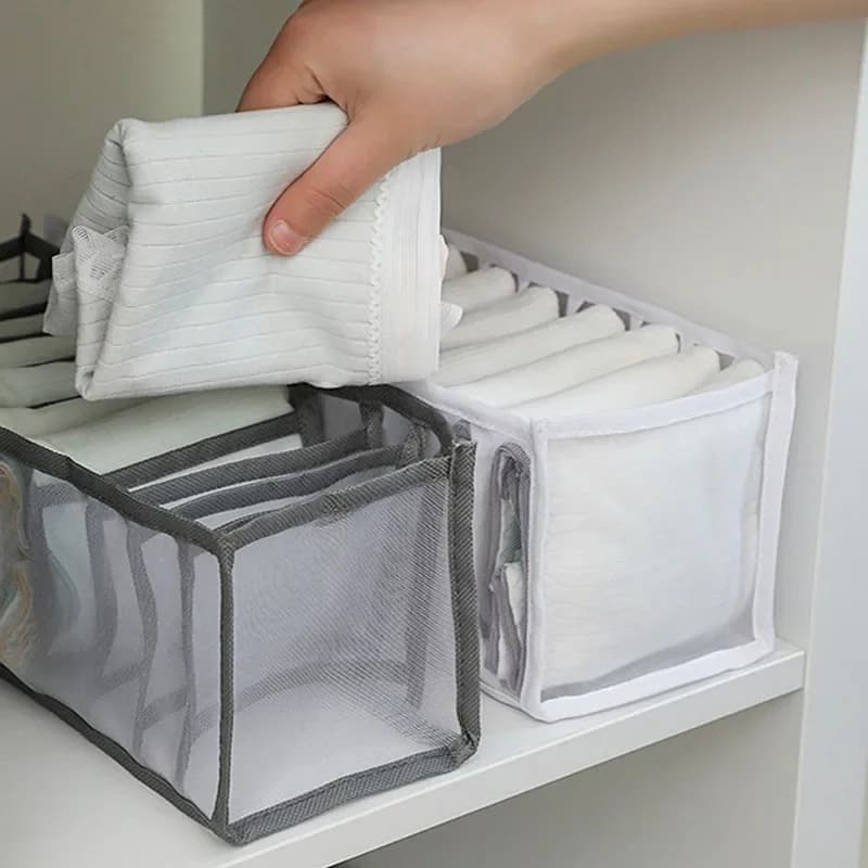 Baby multifunctional storage bag, nylon mesh drawer divider box, underwear and socks honeycomb storage box, wardrobe storage.