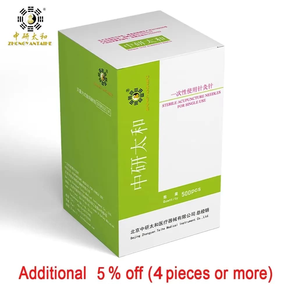 ZHONGYAN TAIHE 500 Pcs Acupuncture Needle with Tube ALL Size Sharp 50 Bags Acupuncture Disposable Sterile Beauty Massage Needle