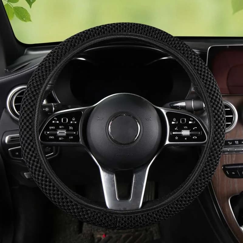 1 Piece of Fabric without Inner Ring, Elastic Design, Various Colors, Seasonal Use, MEN'S AND WOMEN'S Car Steering Wheel Protect