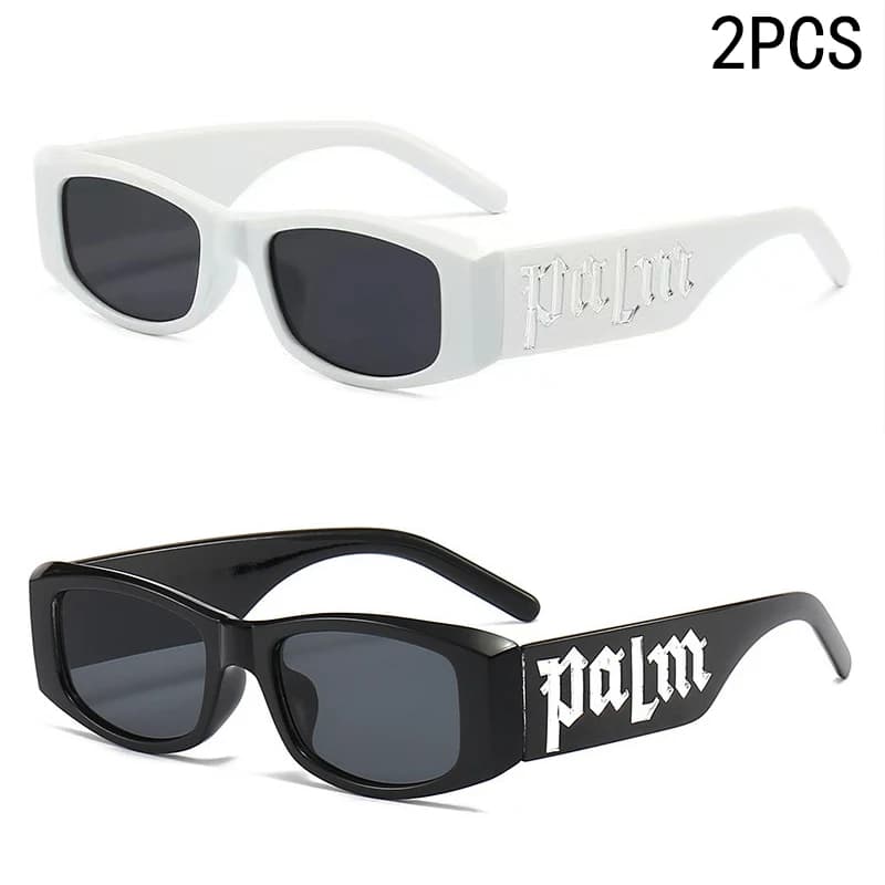 2PCS Small Frame Letter Sunglasses, New Instagram Influencer Sunglasses, Punk Trend Runway Sunglasses 3059(5326)
