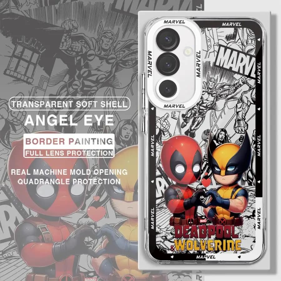 Marvel Deadpool And Wolverine Cartoon Phone Case for Samsung Galaxy A14 A13 A15 A23 4G A34 A33 A53 A25 A24 A73 A35 A55 5G Cover