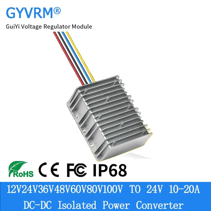 DCDC Isolated Conventer 9-150V to 24V 15A 20A Step-down Module 24V 48V 80V 100V to 24V Buck Converter  IP68 Waterproof Level