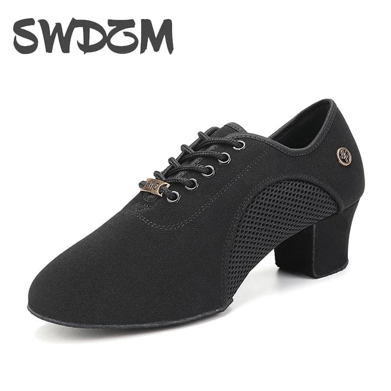 Women Dance Shoes Black Modern Ballroom Salsa Dancing Shoes Boys Latin Jazz Training Shoes Adults Tango Dance Sneakers Men
