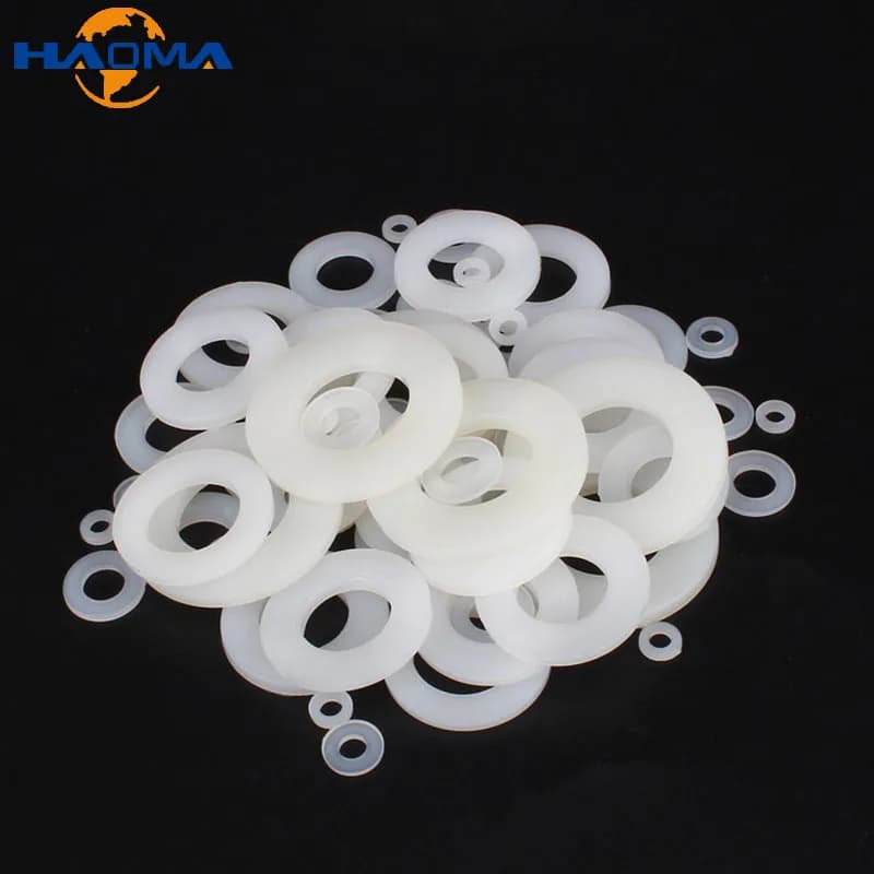 50Pcs Nylon Flat Washer Plastic Plane Spacer M2~M14 Insulation Gasket Ring For Cylindrical Screw M2 M3 M4 M5 M6 M8 M10 M12 Black