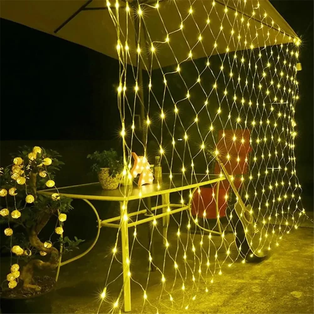 LED Net Mesh Fairy String Light Garland Window Curtain Fairy Light Wedding Party Garland Light