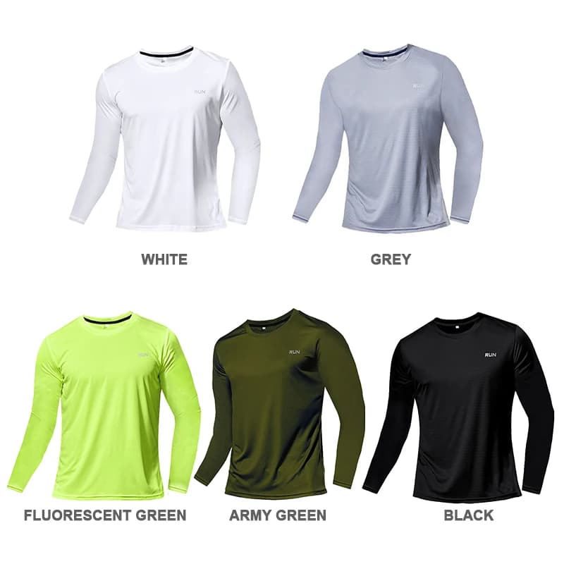 Quick-Drying Clothes Men's Long-Sleeved T-Shirt 5 Pieces Breathable Sweat-Absorbing T Running Sports Top Outdoor Climbing Camisa