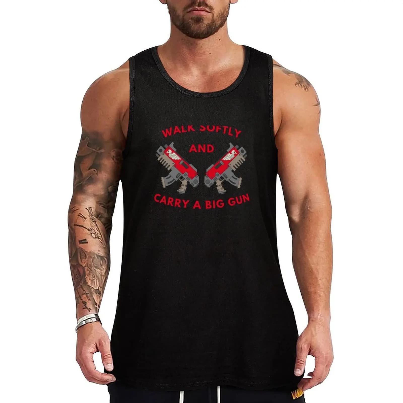 Walk Softly and Carry a Big Gun Bolter Tank Top sleeveless t-shirts for men Man summer clothes