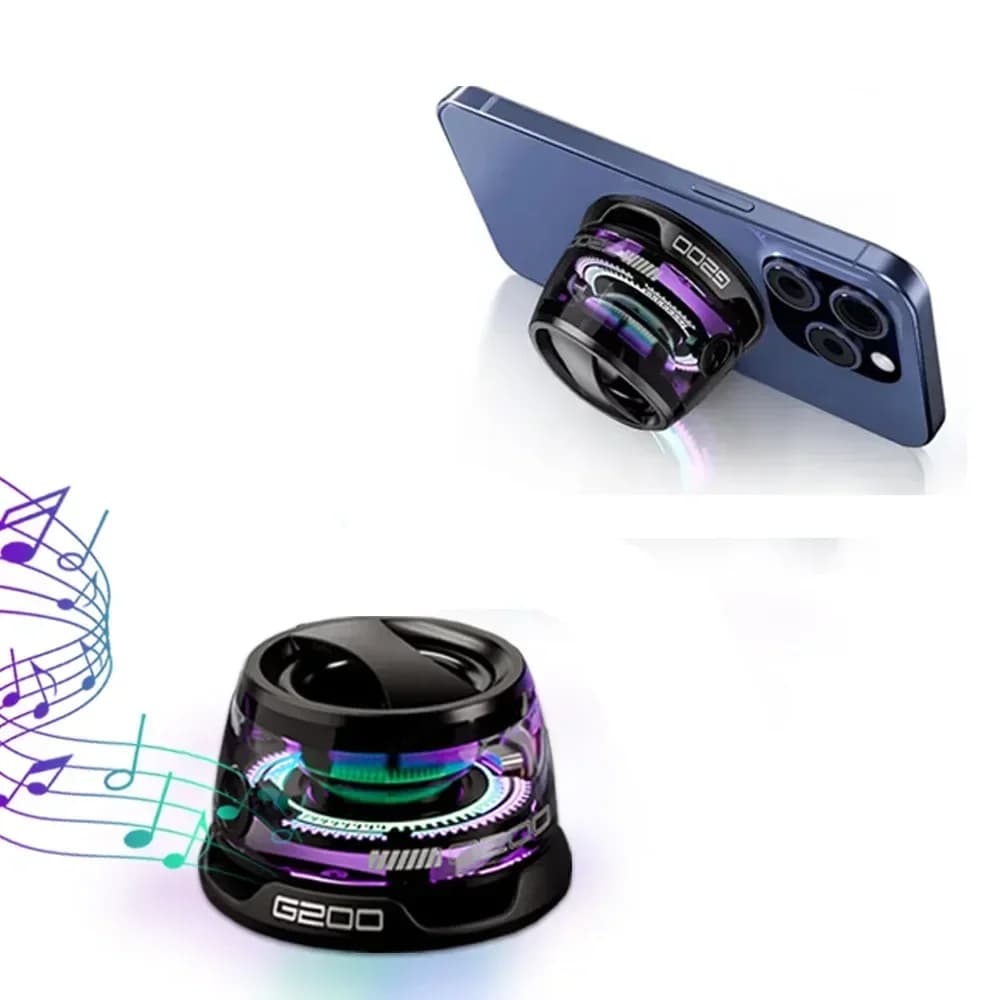 Portable Bluetooth Speaker G200 RGB Lighting Magnetic Speaker BT5.3 Mini Sound Box 7 Hours Playback Phone Holder