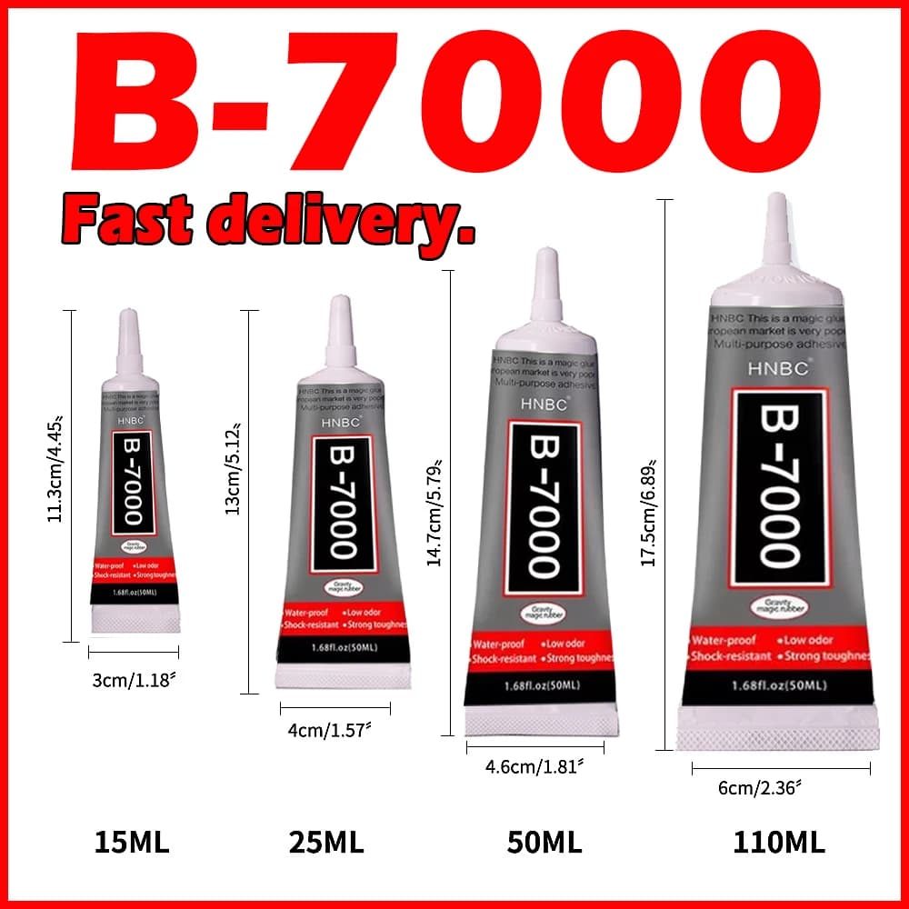 1/2pcs 15ML 25ML 50ML 110ML B7000 Clear Contact Phone Repair Adhesive Universal Glass Plastic DIY Glue With Precision Applicator