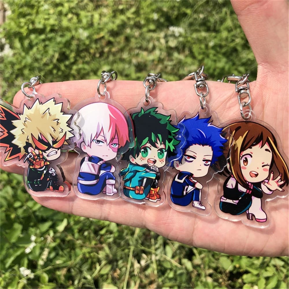 Anime Boku no hero academia Asui Tsuyu Midoriya Izuku OCHACO URARAKA Cosplay Acrylic Key Chain Keychain Pendant Accessories