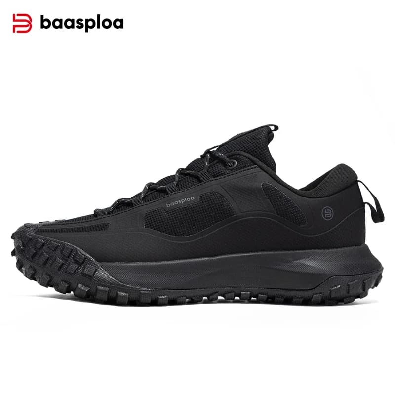Baasploa Men Hiking Shoes Oxford Anti Splash Water Outdoor Sneakers for Men New Fahsion Walking Shoes Non-Slip Wear Resistant