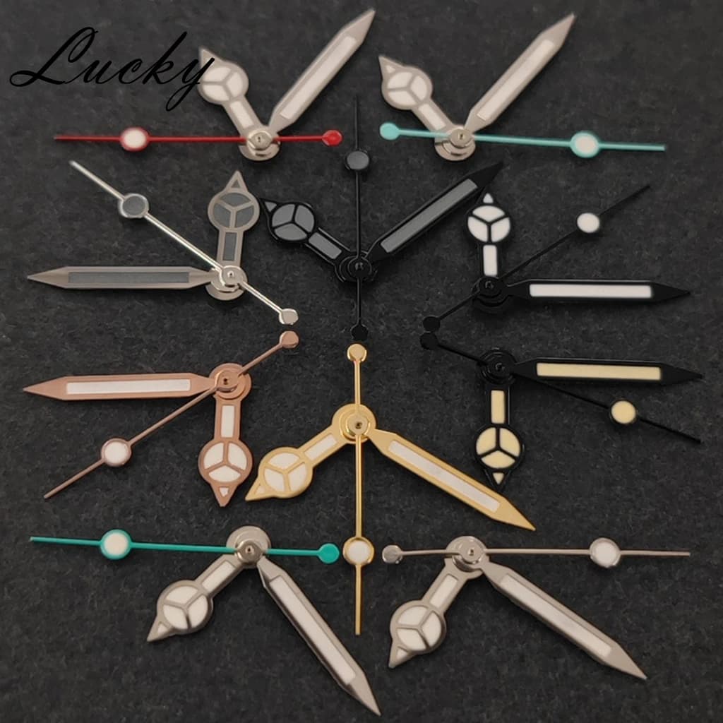 High Quality NH35 NH36 Hands Silver Black Grey Gold Watch Hands Green Luminous Watches Pointers Fit NH35/NH36/4R/7S Movement