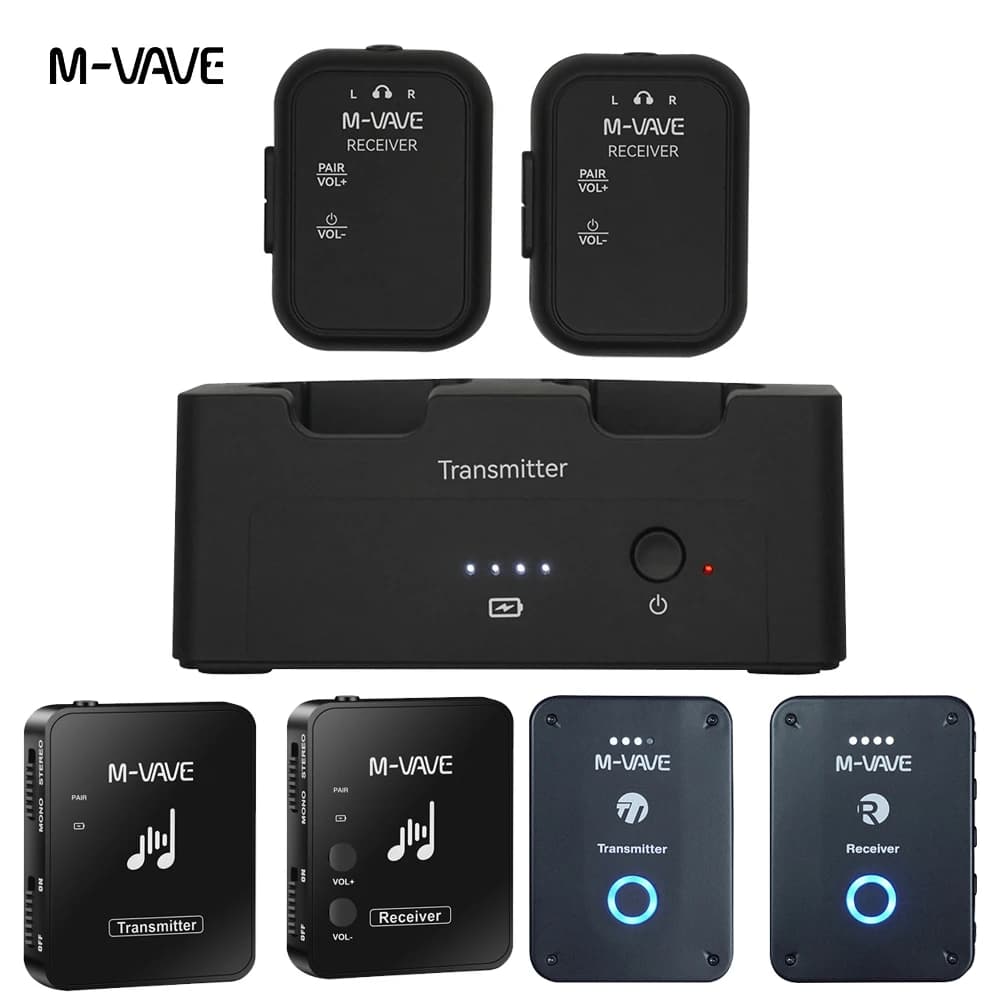 M-VAVE 2.4GHz Wireless Earphone Monitor Transmission System WP-9/WP-10/WP-12 Support Stereo Mono Mute Function Recorder
