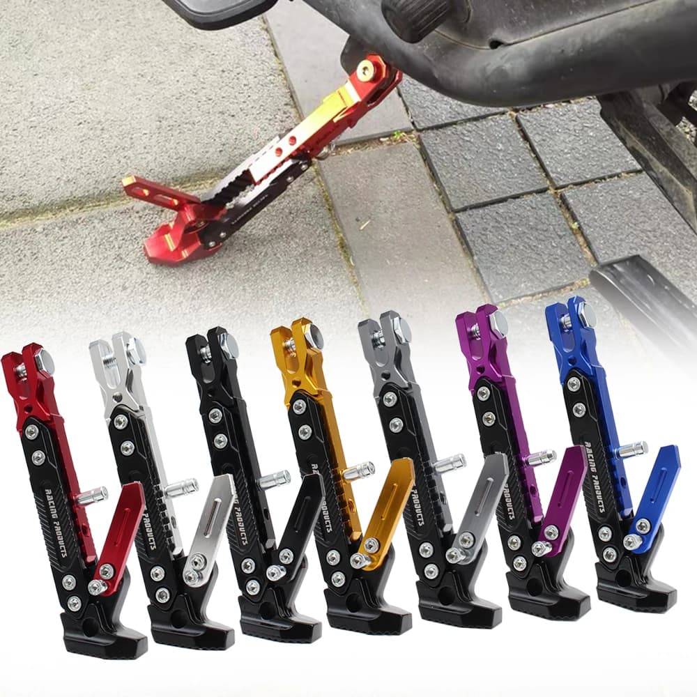 Motorcycle Kickstand Parking Kick Stand Bracket Foot Side Supportor Crutch Holder Dirt Bike Motorbike Universal Tripod Alloy