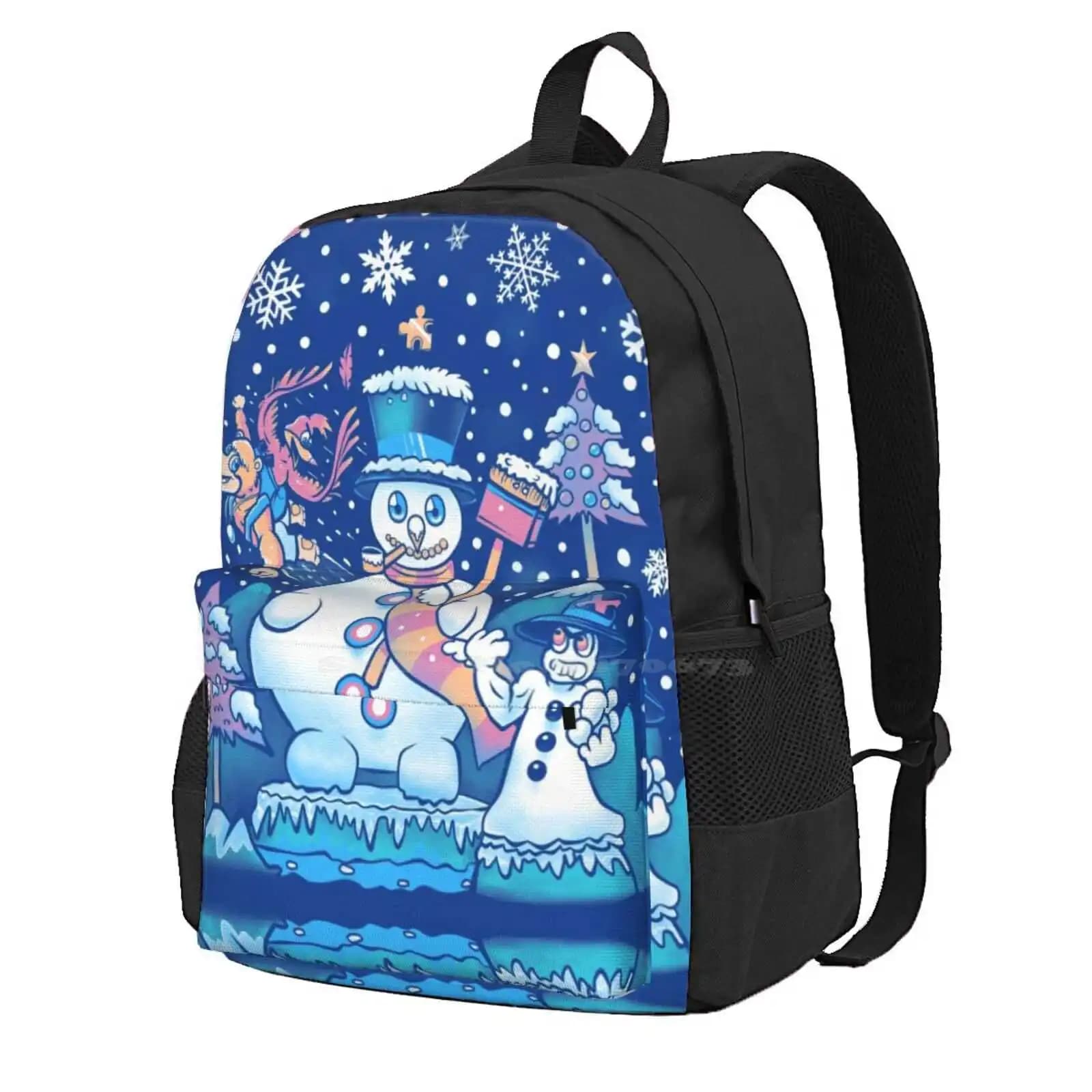 Freezy Winterland Hot Sale Schoolbag Backpack Fashion Bags Christmas Sweater Gaming Christmas Video Games 64 Nin Tendo Bear And