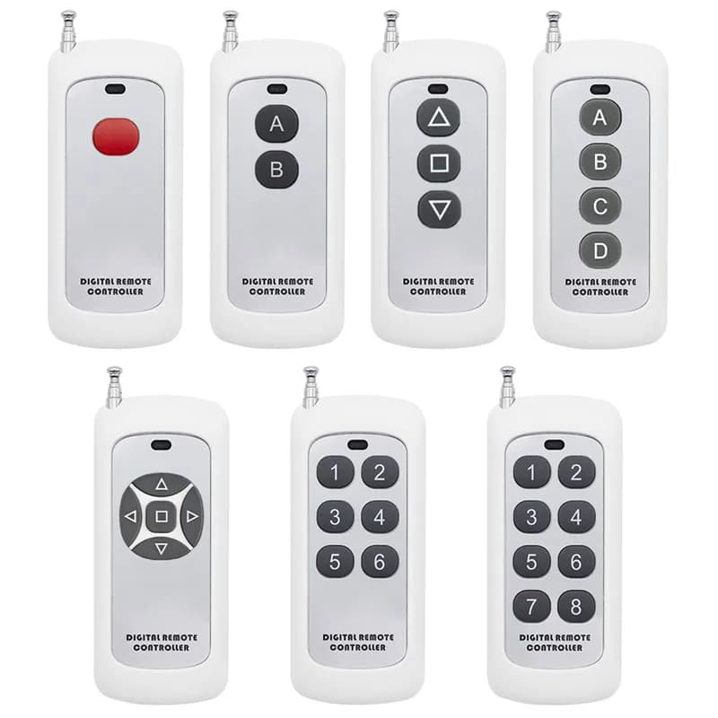 EV1527 433MHZ 315MHZ High-power Remote Controller 1000m 1~8 Button Learn Code Garage Gate Door Opener Remote Control Switch 12V